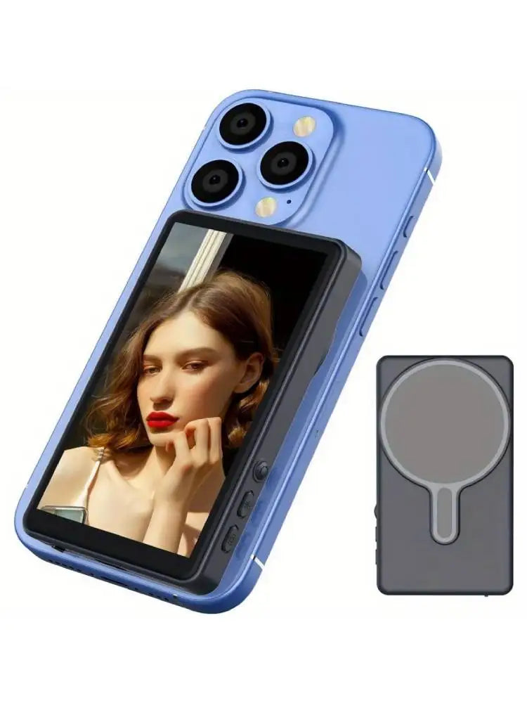 Magnetic Selfie Monitor for Vlogging – Wireless Rear Camera Screen with Remote