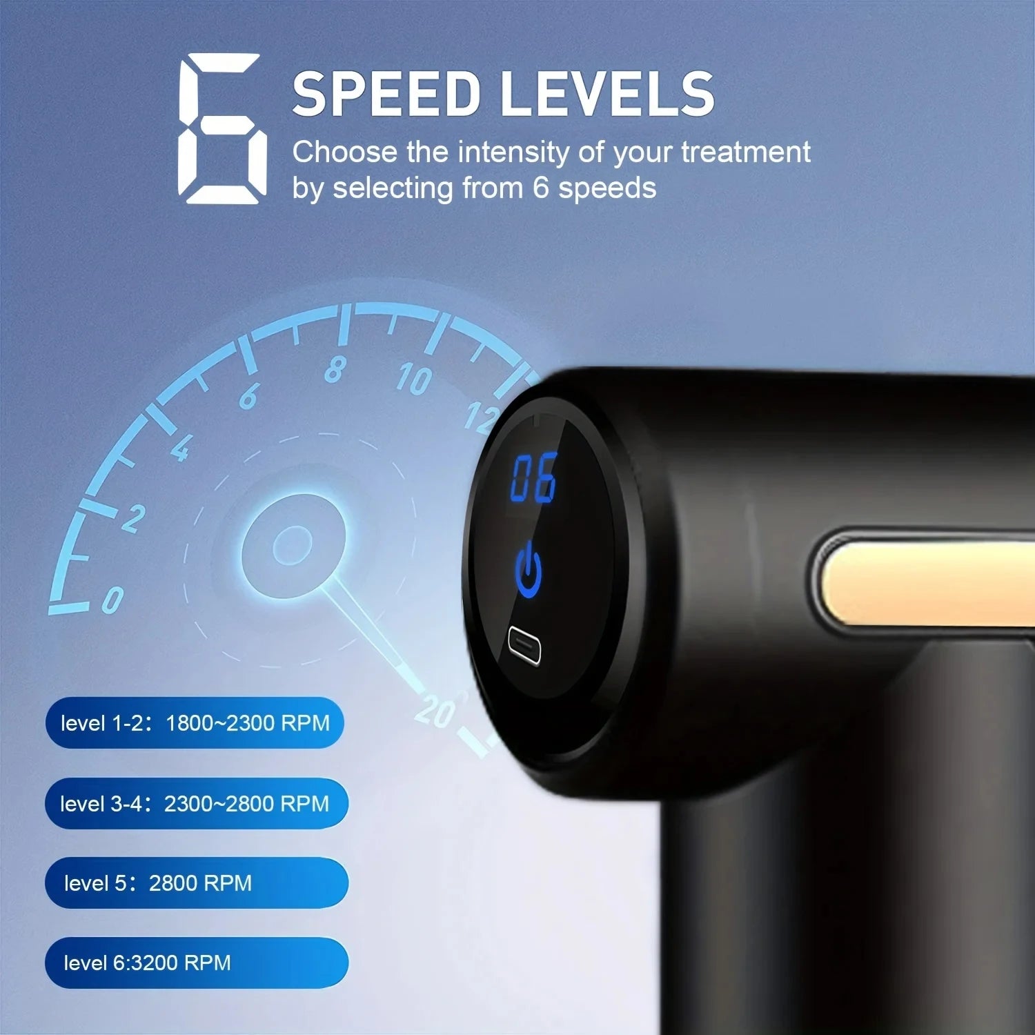Percussion Massage Gun – LED Touch Screen & 4 Massage Heads