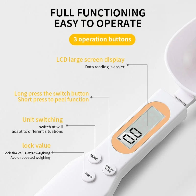 Digital Spoon Scale – Precision Kitchen Scale 0.1g to 500g with LCD Display