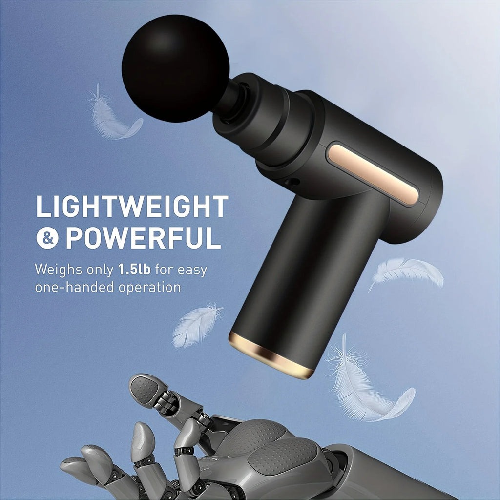 Percussion Massage Gun – LED Touch Screen & 4 Massage Heads