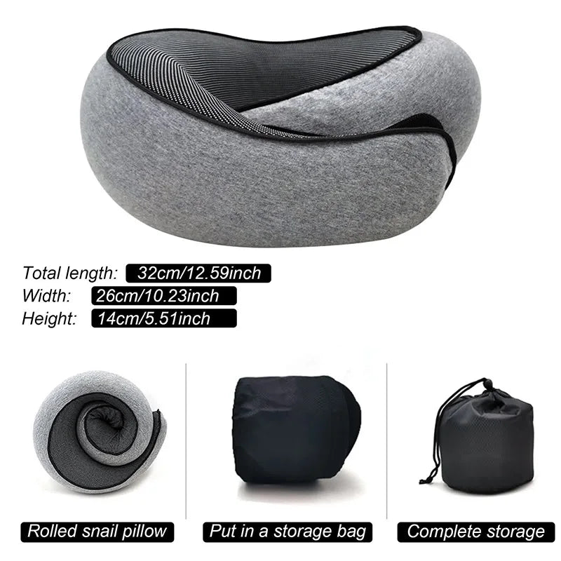 Memory Foam Travel Neck Pillow – Ergonomic U-Shape Support for Flights & Road Trips