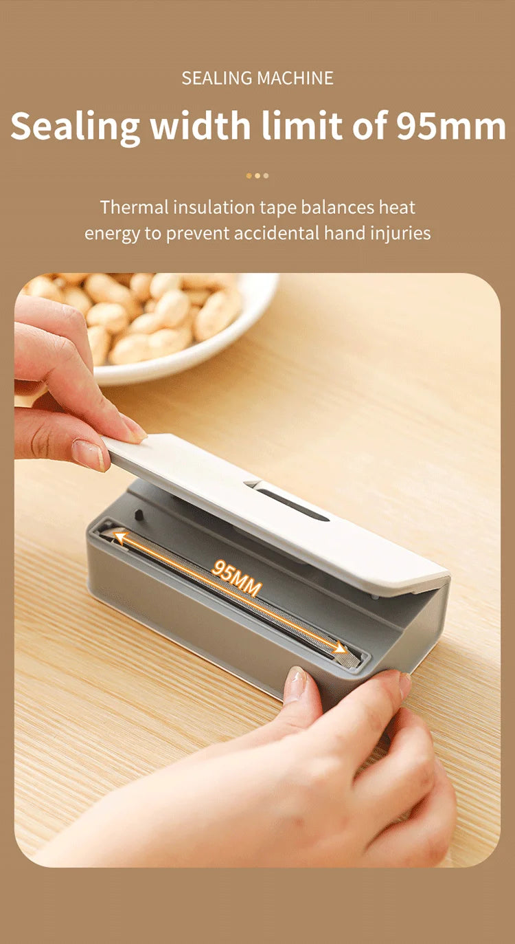 Mini Rechargeable Bag Sealer & Cutter — 2-in-1 Handheld Heat Sealing Machine with LED Display