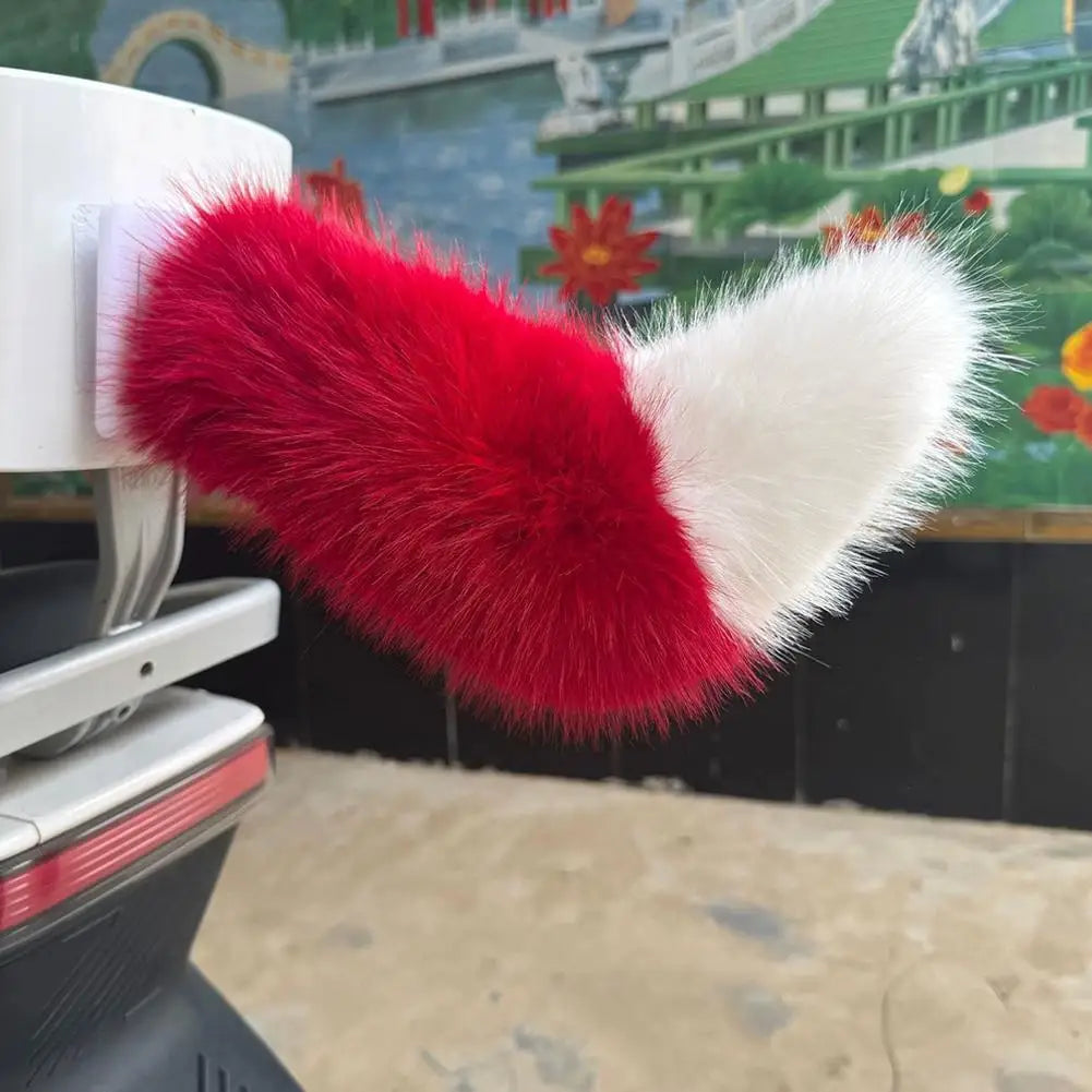 Electric Wagging Fox Tail Car Decoration – Remote Control Plush Tail for Motorcycle & Scooter