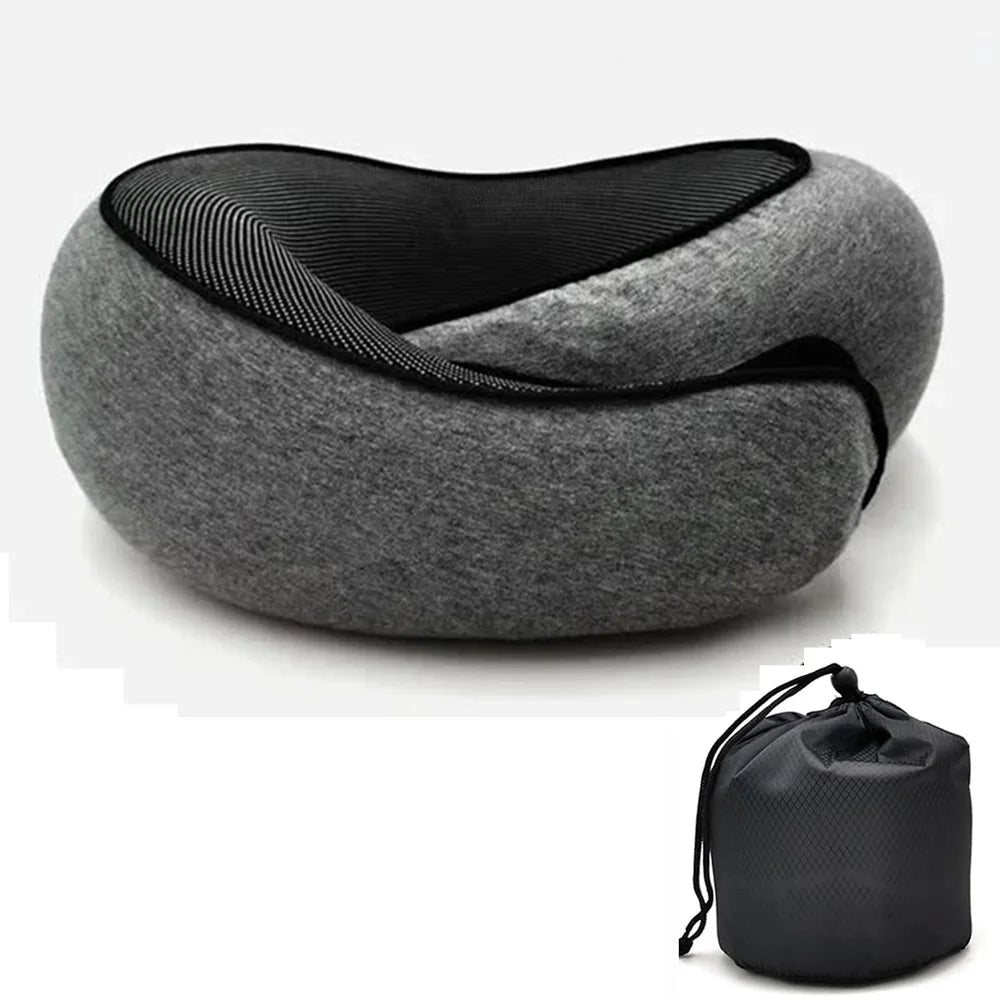 Memory Foam Travel Neck Pillow – Ergonomic U-Shape Support for Flights & Road Trips