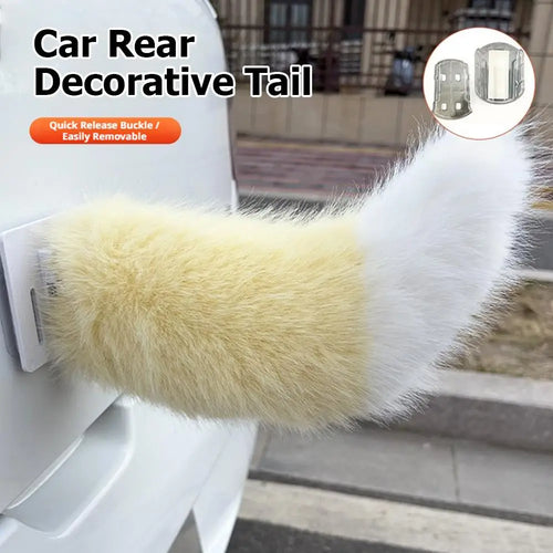 Electric Wagging Fox Tail Car Decoration – Remote Control Plush Tail for Motorcycle & Scooter