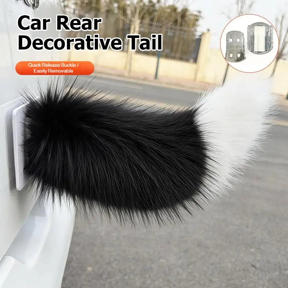 Electric Wagging Fox Tail Car Decoration – Remote Control Plush Tail for Motorcycle & Scooter