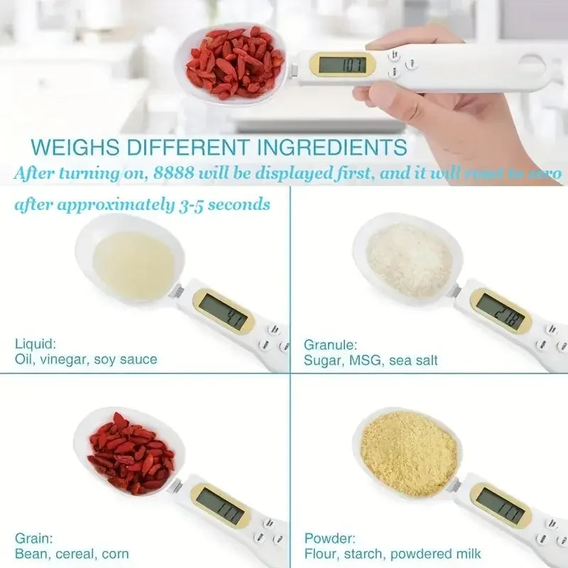 Digital Spoon Scale – Precision Kitchen Scale 0.1g to 500g with LCD Display