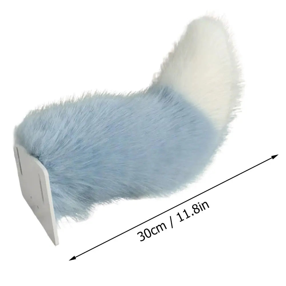 Electric Wagging Fox Tail Car Decoration – Remote Control Plush Tail for Motorcycle & Scooter