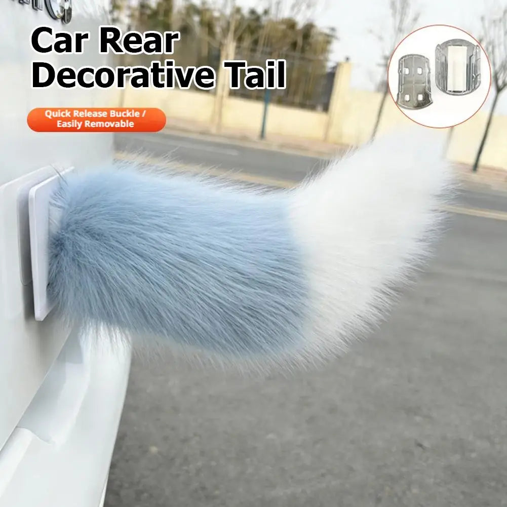 Electric Wagging Fox Tail Car Decoration – Remote Control Plush Tail for Motorcycle & Scooter