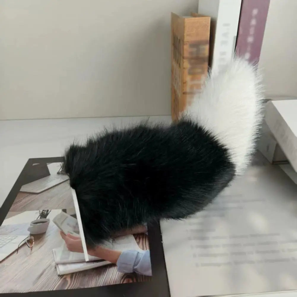Electric Wagging Fox Tail Car Decoration – Remote Control Plush Tail for Motorcycle & Scooter