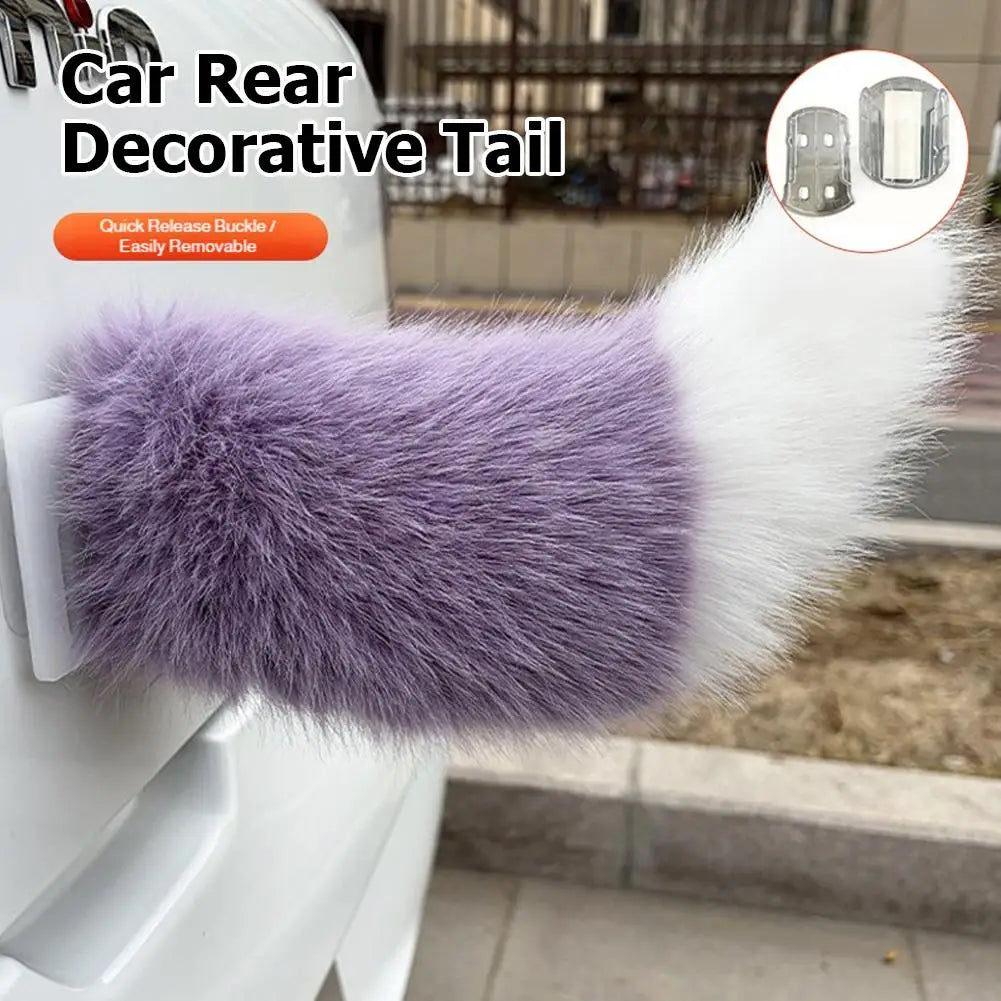 Electric Wagging Fox Tail Car Decoration – Remote Control Plush Tail for Motorcycle & Scooter