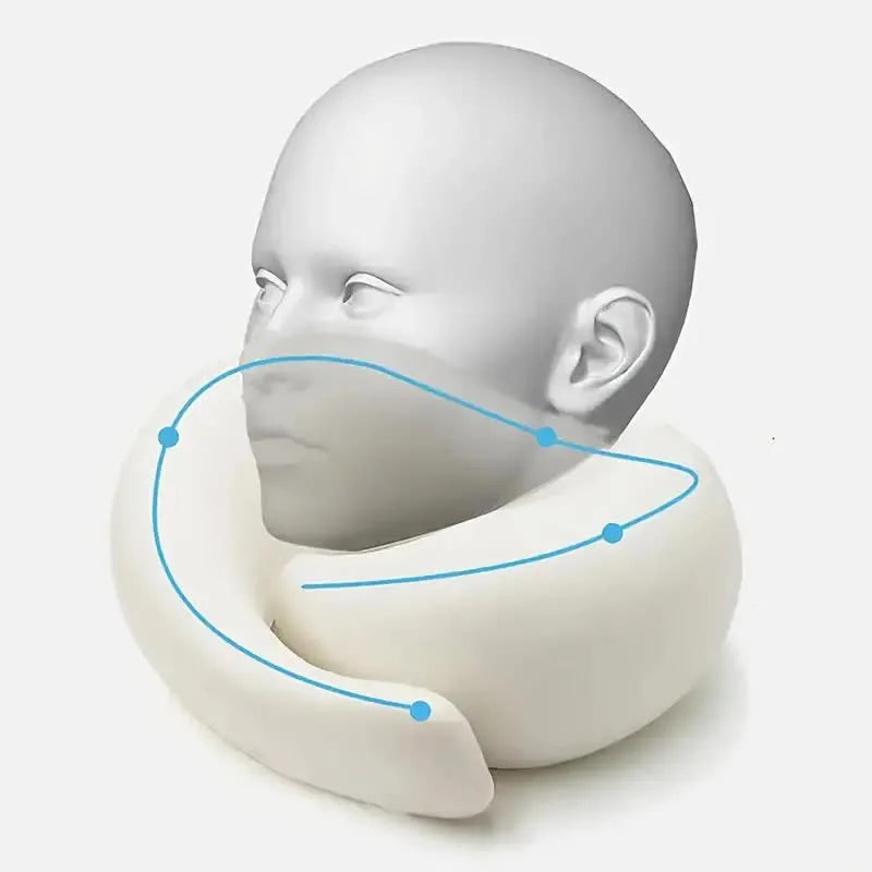 Memory Foam Travel Neck Pillow – Ergonomic U-Shape Support for Flights & Road Trips
