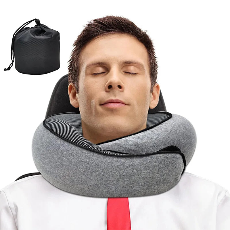 Memory Foam Travel Neck Pillow – Ergonomic U-Shape Support for Flights & Road Trips