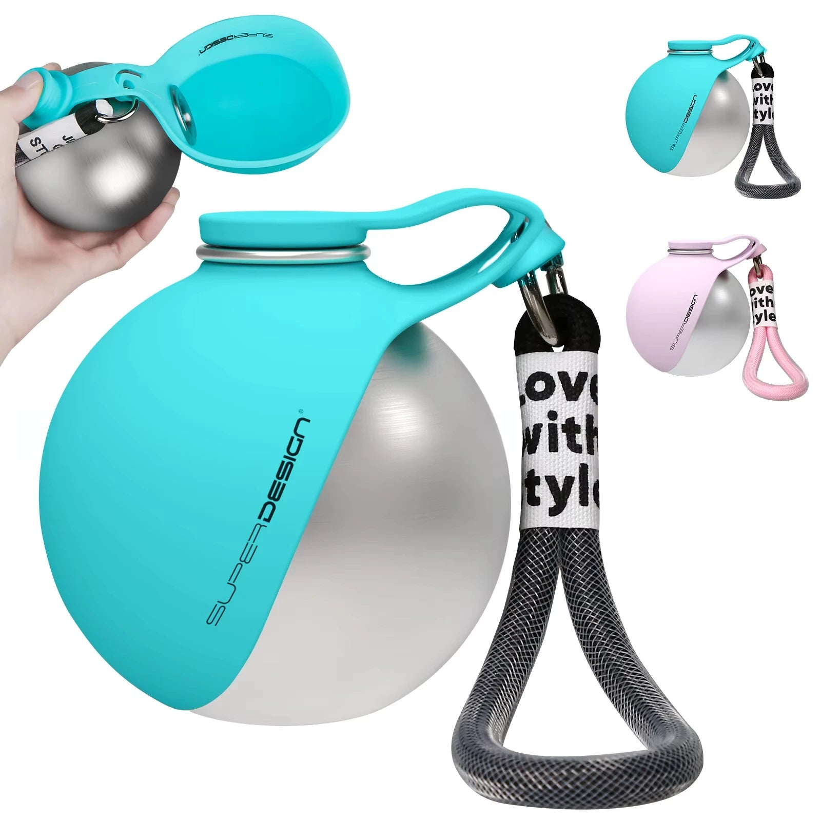2-in-1 Portable Dog Water Bottle — Leak-Proof Travel Bottle with Stainless Steel Body