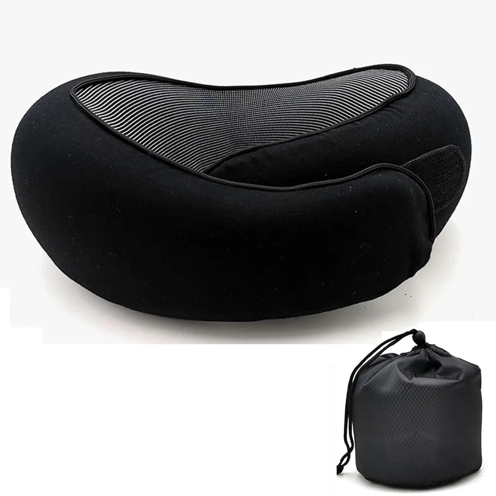 Memory Foam Travel Neck Pillow – Ergonomic U-Shape Support for Flights & Road Trips