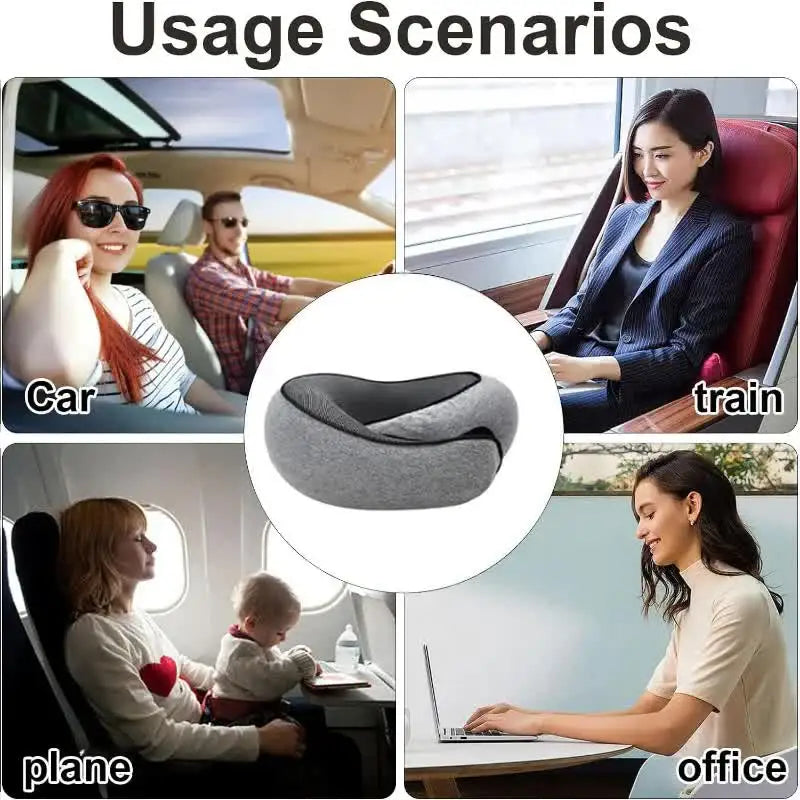 Memory Foam Travel Neck Pillow – Ergonomic U-Shape Support for Flights & Road Trips