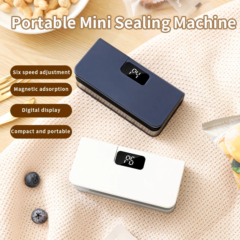 Mini Rechargeable Bag Sealer & Cutter — 2-in-1 Handheld Heat Sealing Machine with LED Display