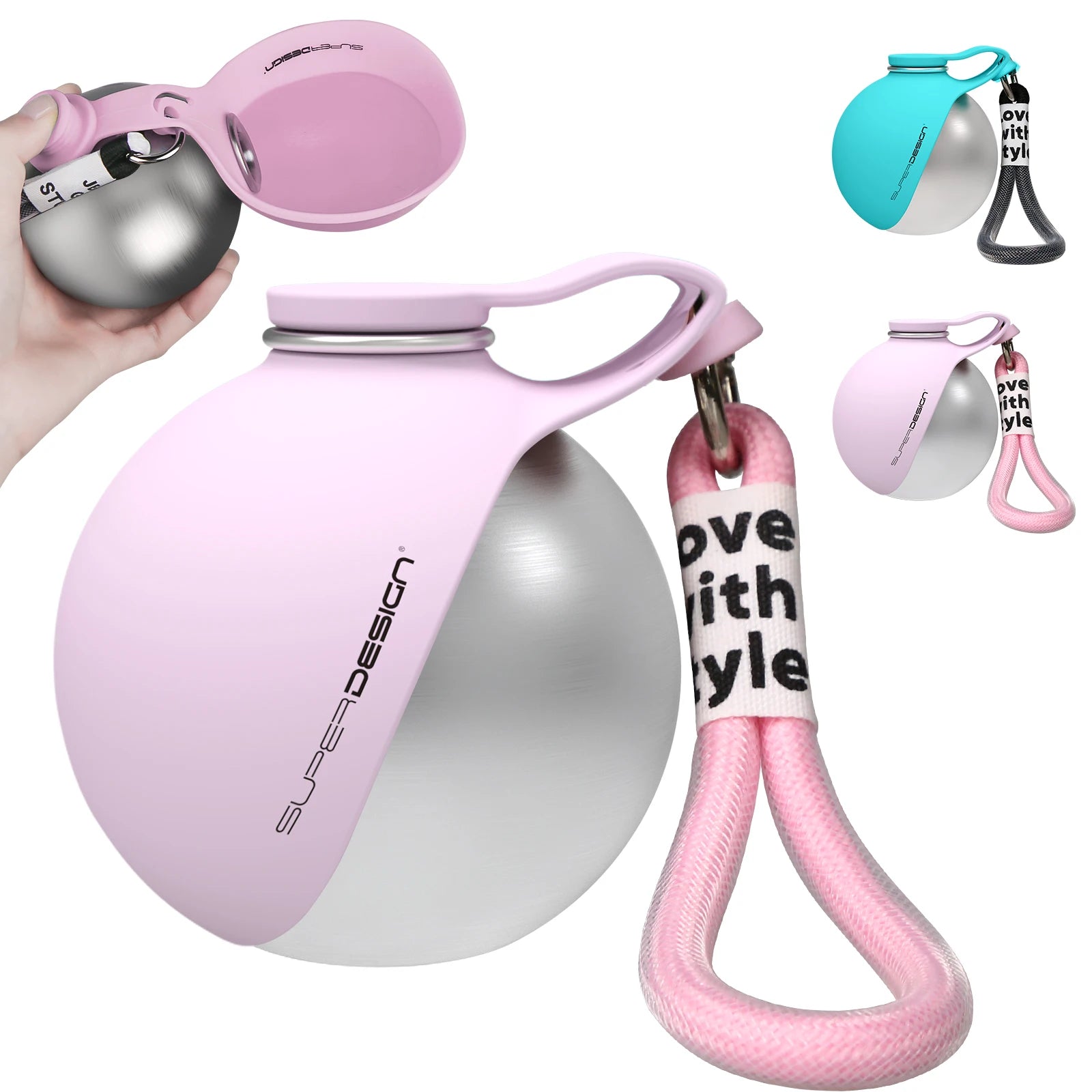 2-in-1 Portable Dog Water Bottle — Leak-Proof Travel Bottle with Stainless Steel Body