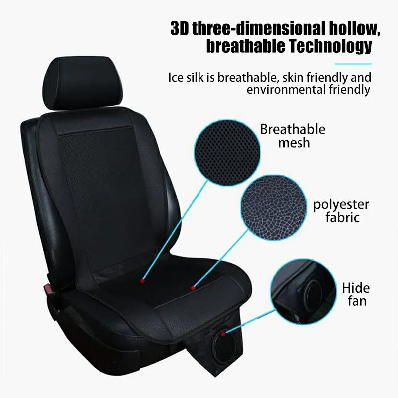 Car Seat Cooling Cushion – 12V 8-Fan Ventilated Seat Pad for Summer