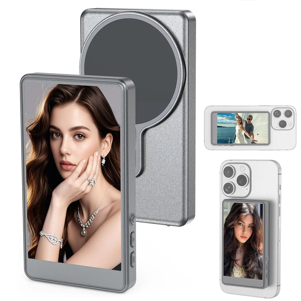 Magnetic Selfie Monitor for Vlogging – Wireless Rear Camera Screen with Remote