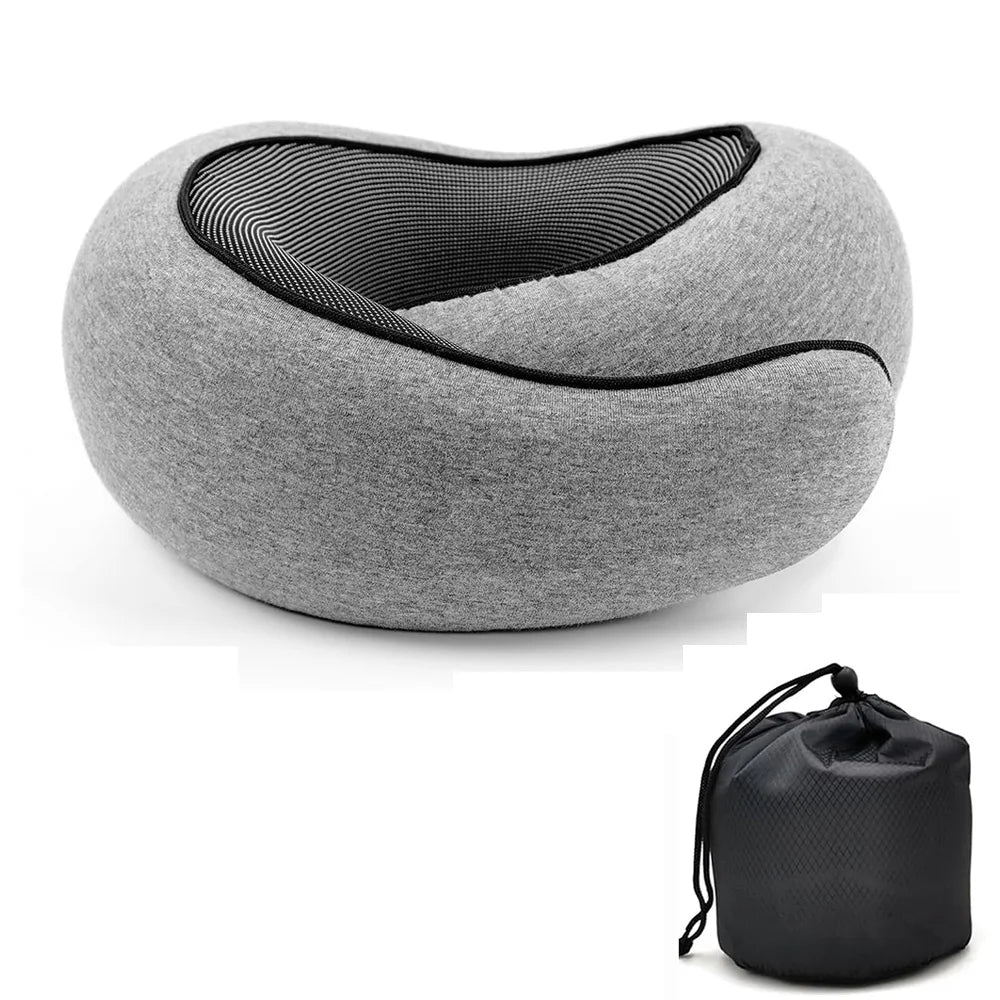 Memory Foam Travel Neck Pillow – Ergonomic U-Shape Support for Flights & Road Trips