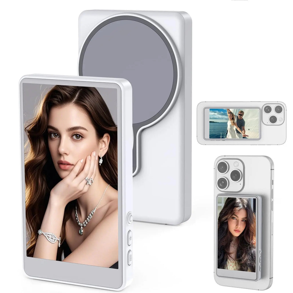 Magnetic Selfie Monitor for Vlogging – Wireless Rear Camera Screen with Remote
