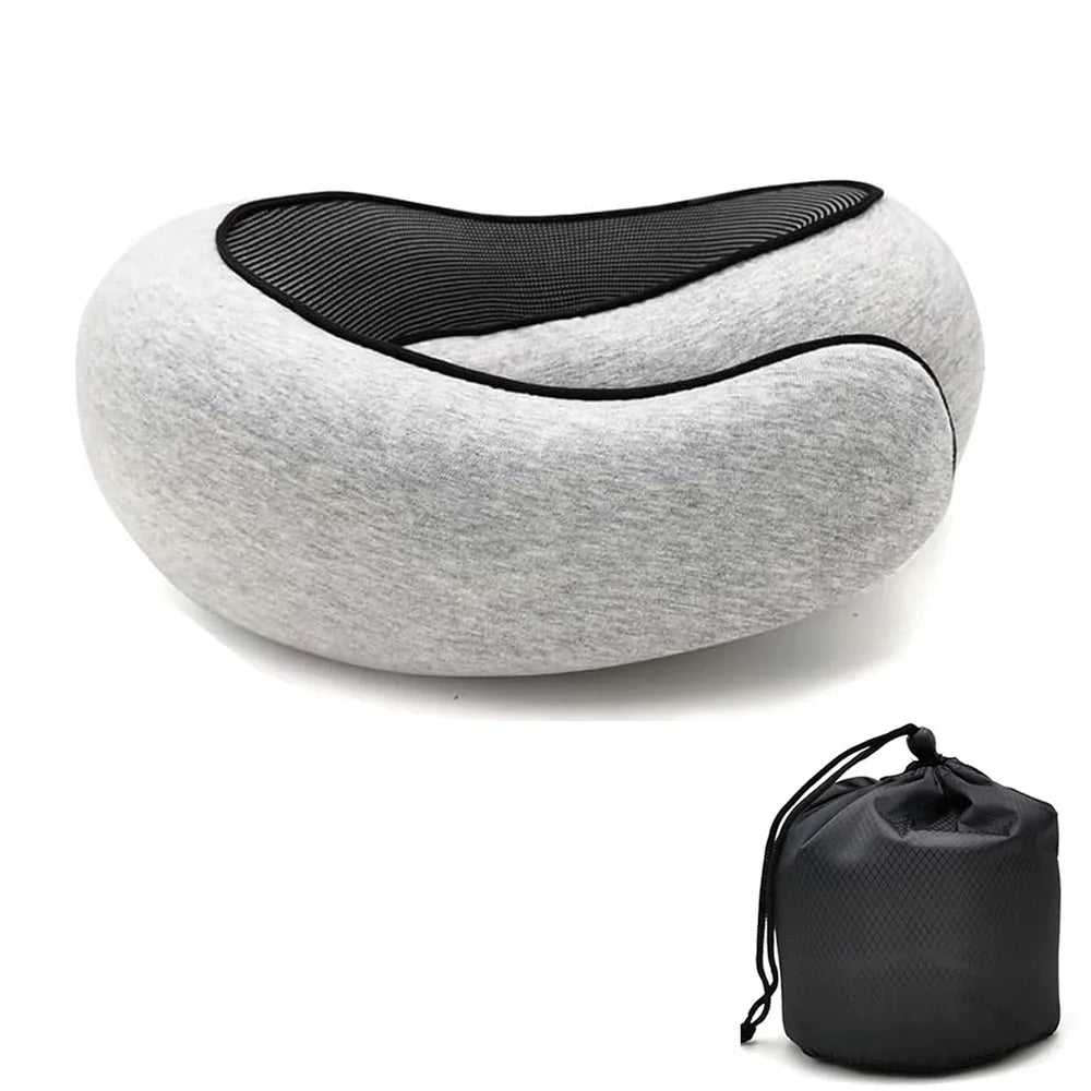Memory Foam Travel Neck Pillow – Ergonomic U-Shape Support for Flights & Road Trips