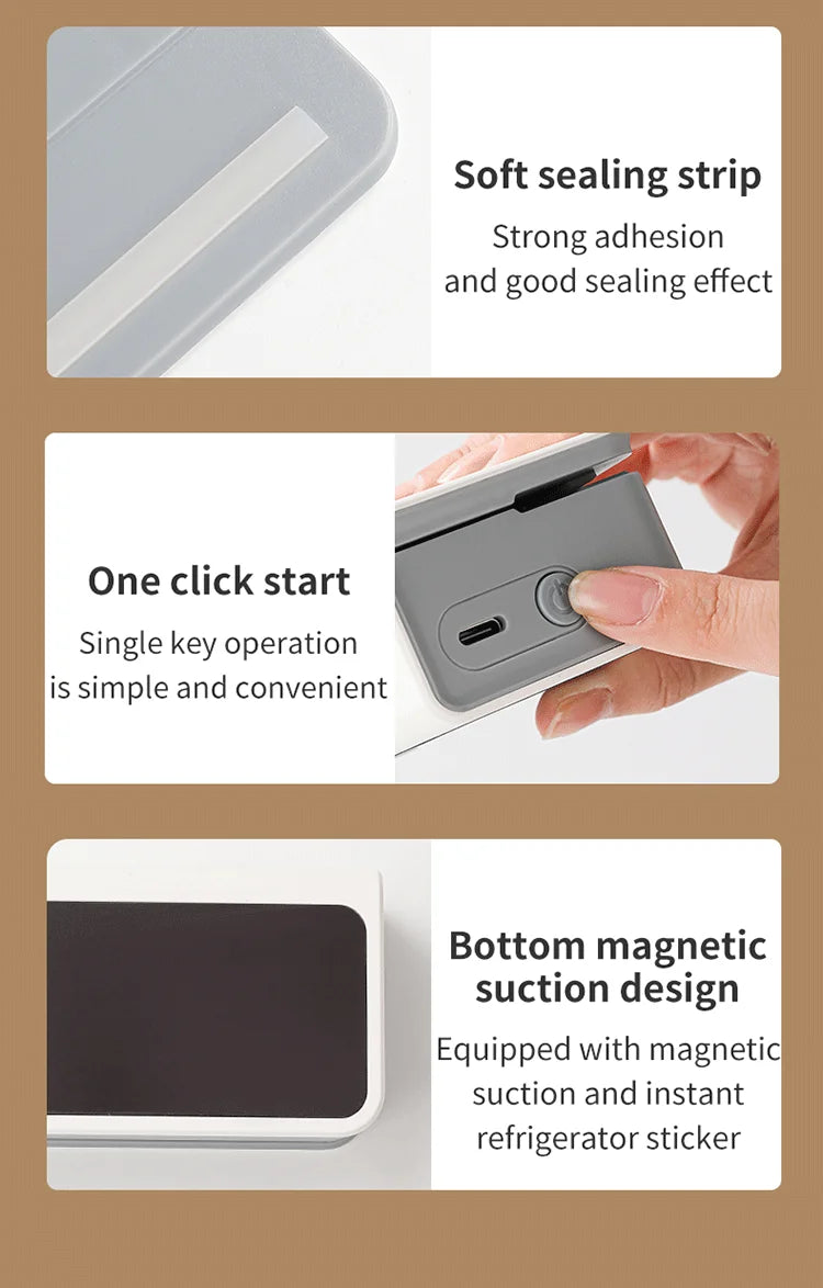 Mini Rechargeable Bag Sealer & Cutter — 2-in-1 Handheld Heat Sealing Machine with LED Display