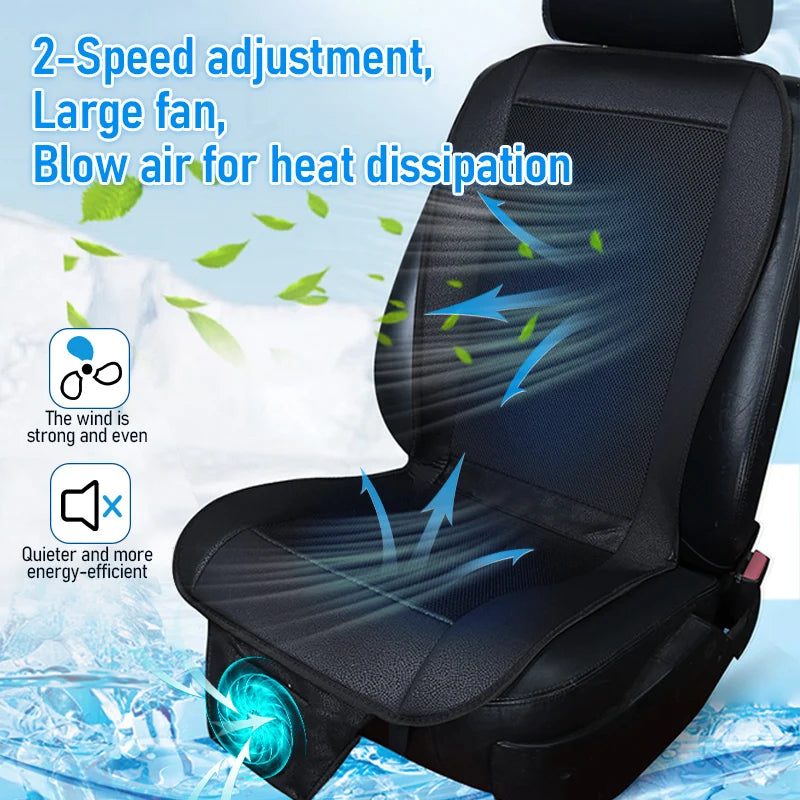 Car Seat Cooling Cushion – 12V 8-Fan Ventilated Seat Pad for Summer